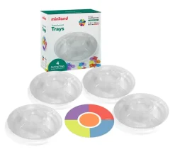 4 grands plateaux de tri transparents 26 cm