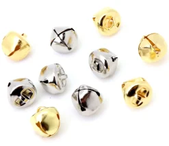 10 Grelots métal doré et argenté Ø 1.3 cm