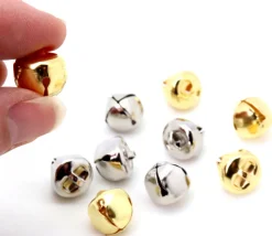 10 Grelots métal doré et argenté Ø 1.3 cm