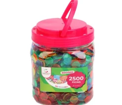 2500 Jetons 15 mm transparents colorés pour loto ou bingo