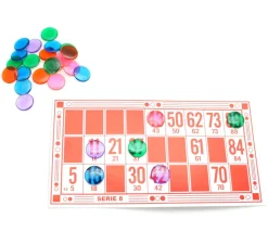 2500 Jetons 15 mm transparents colorés pour loto ou bingo