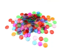 2500 Jetons 15 mm transparents colorés pour loto ou bingo