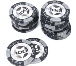 20 Jetons de poker crown argile valeur 100 - 14 gr