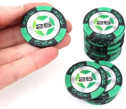 20 Jetons de poker crown argile valeur 25 - 14 gr