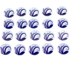 20 jetons design violet/blanc 18.5 mm elder