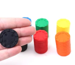 60 jetons empilables 3 cm multicolores en 6 couleurs pour jeu pion 30 mm