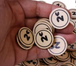 500 jetons en bois 2 € - 2.5 cm