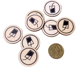 500 Jetons en bois Boisson - 2.5 cm