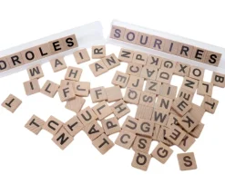 80 Jetons en bois lettres alphabet 2 cm pour jeux