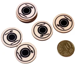 500 jetons en bois repas - 2.5 cm pour restauration
