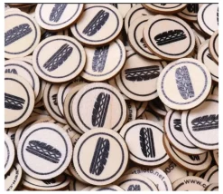 500 jetons en bois sandwich - 2.5 cm