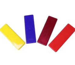 500 Jetons grands rectangles épais 6.2 x 2 cm en plastique coloré