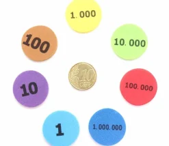 280 jetons mousse numérotés unité dizaine centaine millier million