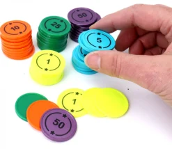 50 jetons numérotés de 1 à 50 points pour jeux