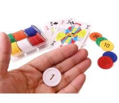 240 jetons numérotés. Pions de 25 mm. 4 boites de 60 pions.