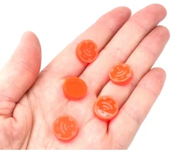 5 jetons ONDES rayonnement orange 1.5 cm pour jeu