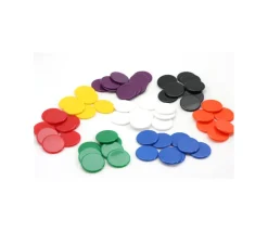 10 Jetons plastique 30 mm - pions ronds plats 3 cm pour jeux par couleur