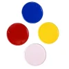 4 jetons ronds 2,6 cm en plastique - 4 couleurs