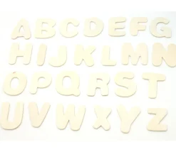 26 lettres alphabet en bois naturel 3.5 cm
