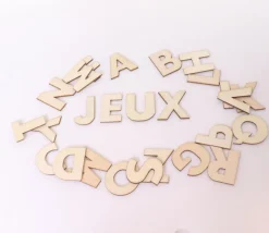 26 lettres alphabet en bois naturel 3.5 cm