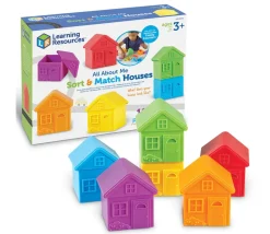 6 Maisons avec toits amovibles et empilables 8 x 7 cm