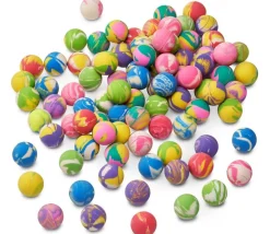 90 mini balles marbrées rebondissantes Ø 2.5 cm caoutchouc souple