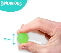 85 mini balles neon rebondissantes Ø 2.5 cm caoutchouc souple