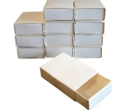 12 Mini Boites carton blanc allumette taille mini