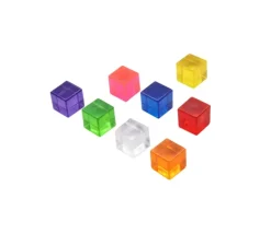 8 mini cubes translucides - 8 mm