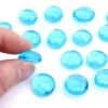 20 mini galets gems bleus translucides 12/18 mm - mini pierres plates