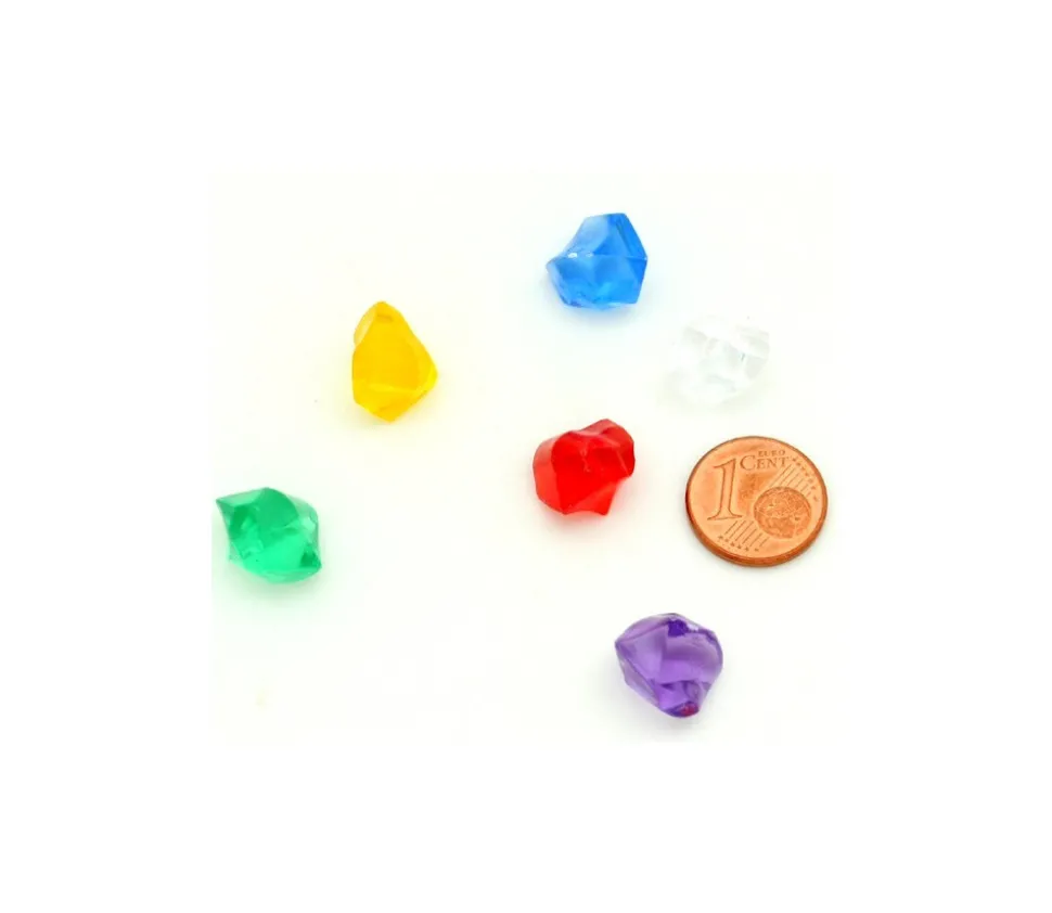 6 Mini gems multicolores pépites