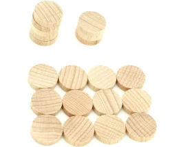 20 Mini jetons bois 1 cm - pions ronds 10 x 4 mm par couleur pour jeux