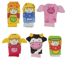 6 mini marionnettes Ferme pour doigt