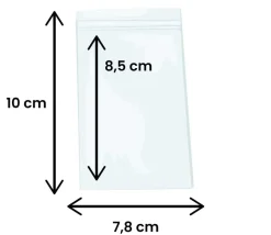 100 Mini sachets zips 78 x 83 mm