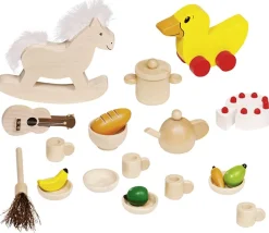 23 miniatures en bois accessoires maison