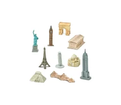 10 monuments du monde figurines jouet miniature