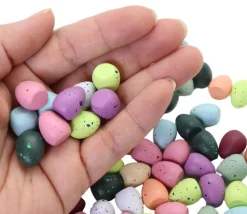 100 Oeufs bois mouchetés 1.5 x 1.2 cm