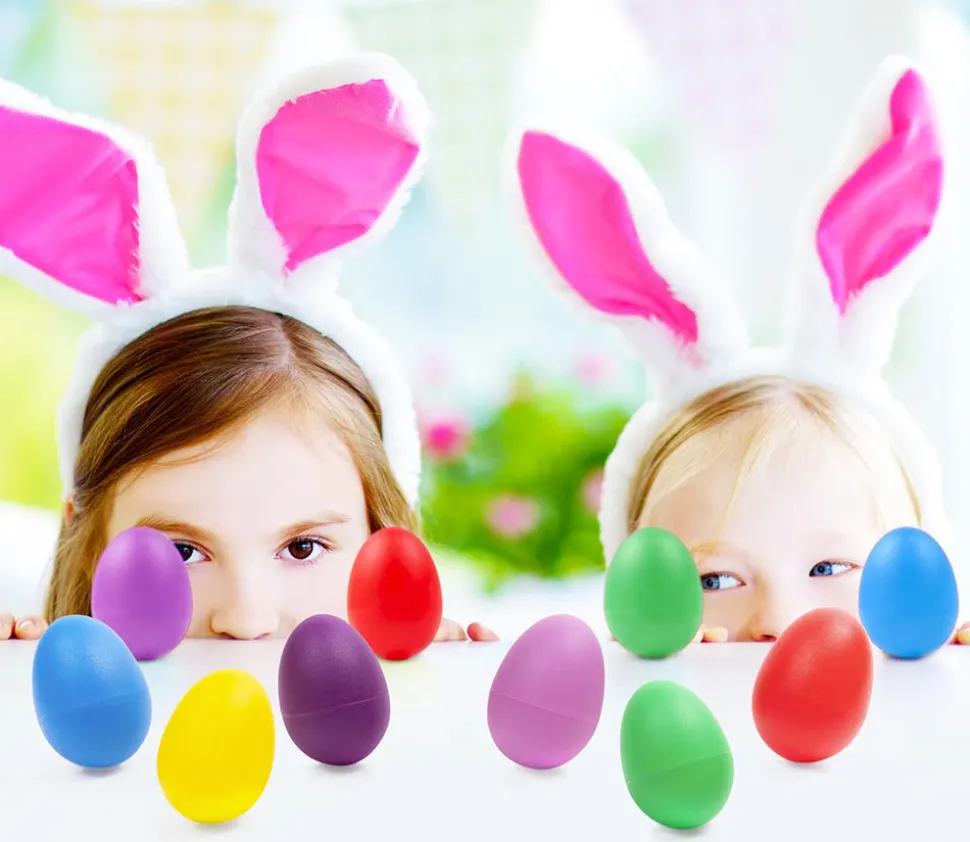 40 oeufs colorés sonores - Œufs de 5.6 cm