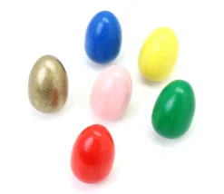 6 Oeufs en bois multicolores de 6 cm - 6 couleurs