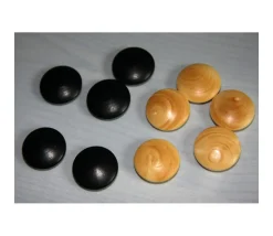 10 Palets galets buis jeu de go (5 noirs/5 naturels) 2.3 cm