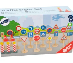 25 panneaux de signalisation en bois (hauteur 10.8 cm)