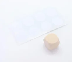 8 pastilles autocollantes blanches 30 mm