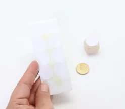 8 pastilles autocollantes blanches 30 mm