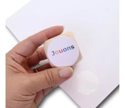 24 Pastilles rondes 37 mm autocollantes blanches étiquettes (pour rond de 4 cm)