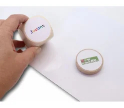 20 Pastilles rondes 45 mm autocollantes blanches étiquettes (pour rond de 5 cm)