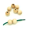 50 perles en bois hêtre 1.5 cm - trou de 0.4 cm