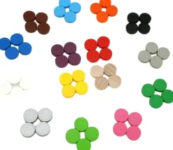 20 petits Pions ronds en bois 1.5 cm - jeton de jeu 15 x 4 mm par couleur