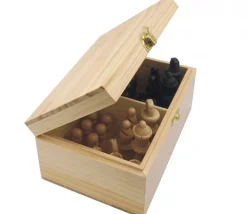 32 Pièces échecs bois lestées Roi 8.8 cm + coffret bois