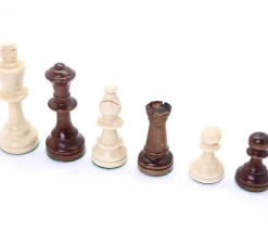 32 Pièces échecs bois lestées T5 - roi 9 cm