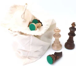 32 Pièces échecs bois T5 LESTEES 95 mm en sac tissu